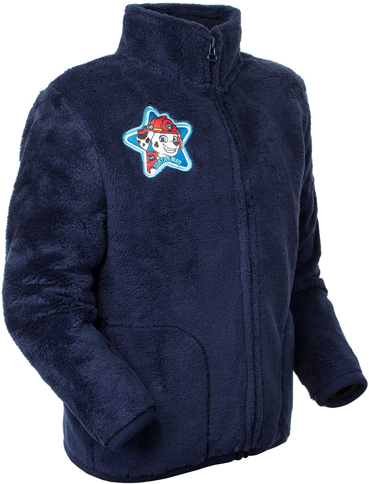 PAW PATROL Fleecejacke PAW PATRO Fleecejacke Jungen + Mädchen dunkelblau warm + weich Gr. 98 - 104, 122 - 128, 134 - 140