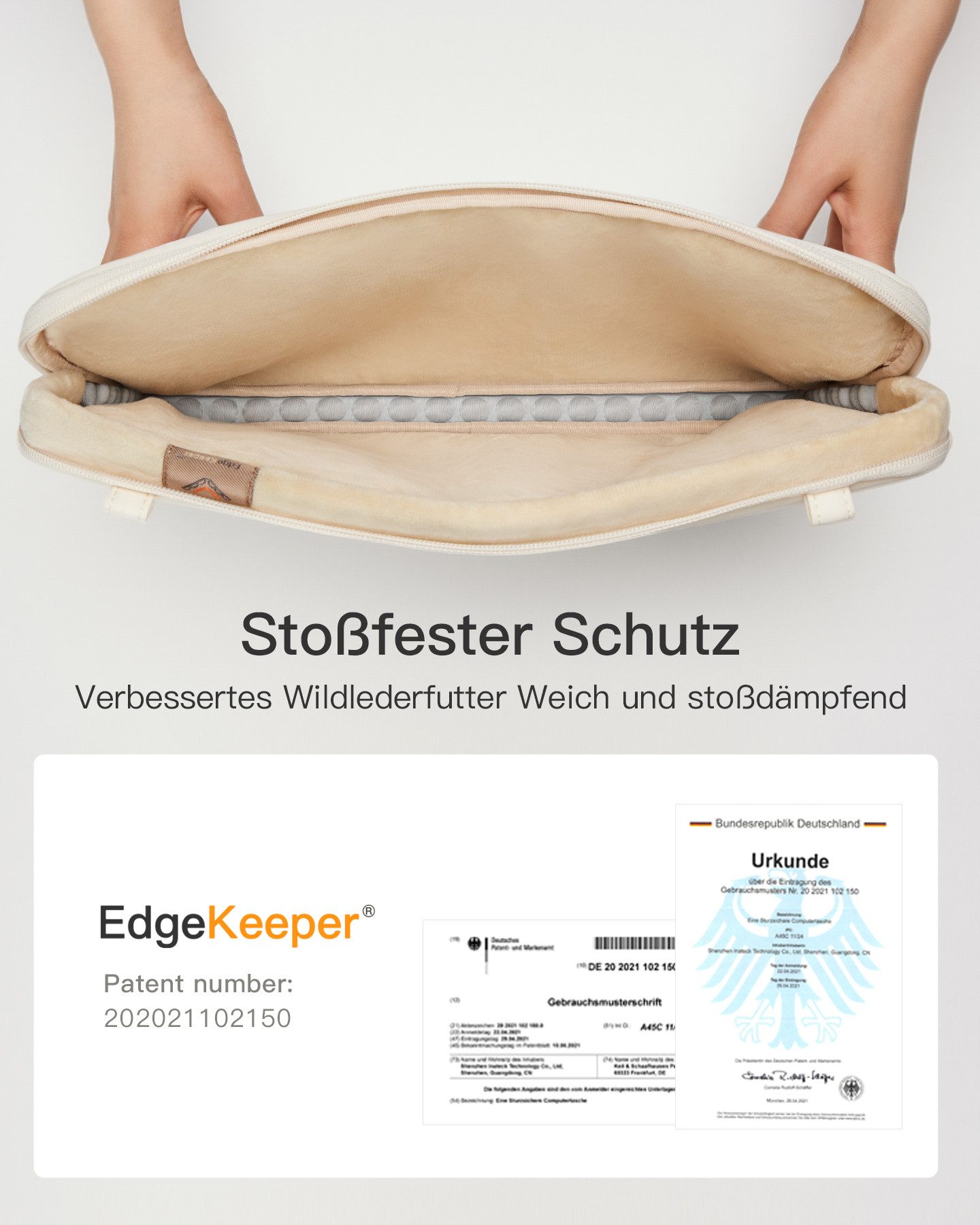 Inateck Laptoptasche 360° Schützende Notebook Hülle, für 13-14 Zoll MacBook Pro/Air M5 M4