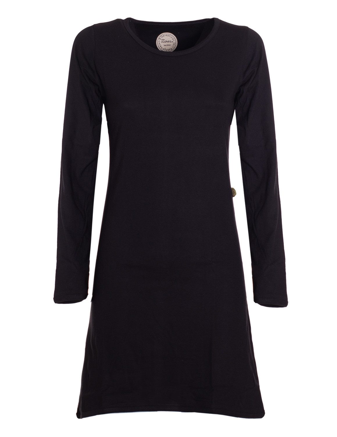 Vishes Jerseykleid Langarmkleid Damen Einfarbig A-Linie Baumwoll-Jersey Alternative Mode, Boho, Hippie, Ethno, Festival