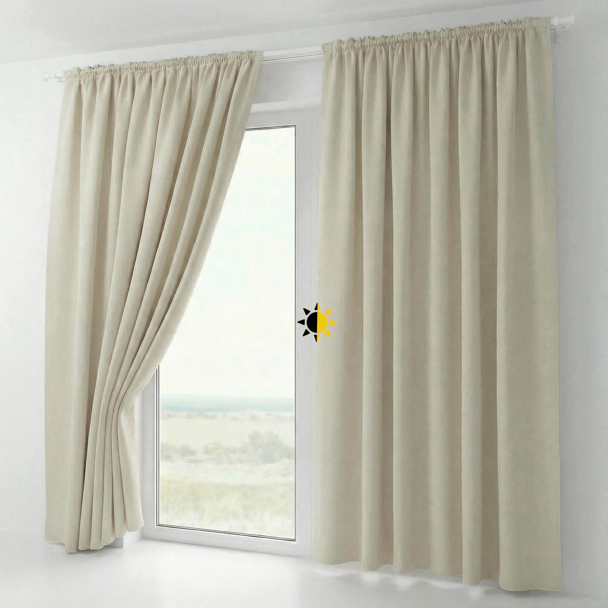 Beautex Verdunkelungsvorhang 2er Set Verdunkelungsgardine mit U-Band, Blackout Vorhang abdunkelnd (2 St), Kräuselband, verdunkelnd