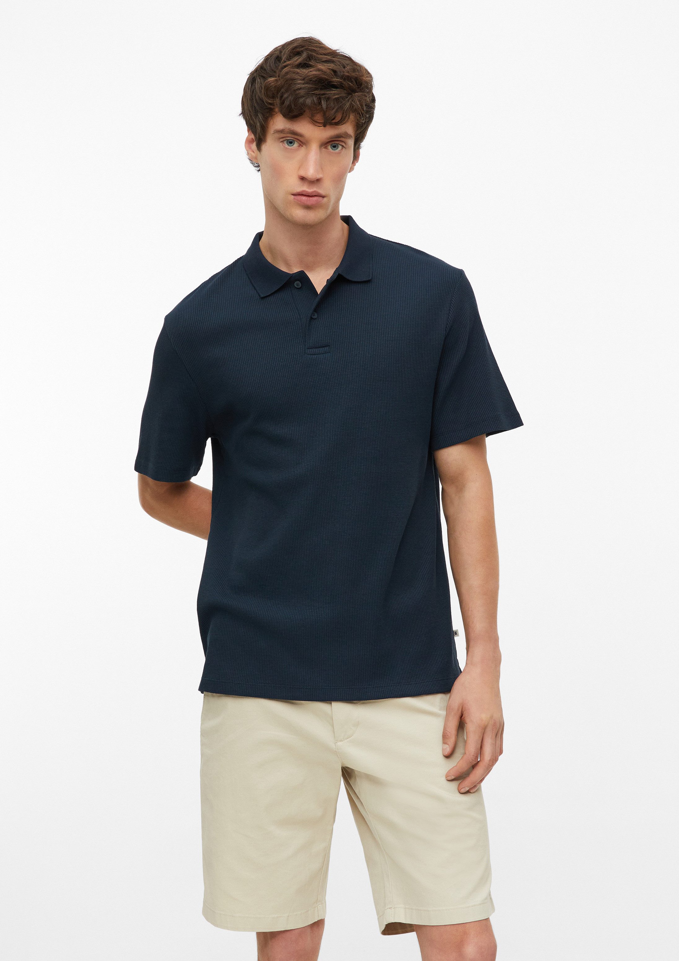 s.Oliver Kurzarmshirt Polo-Shirt Poloshirt aus Waffelpiqué