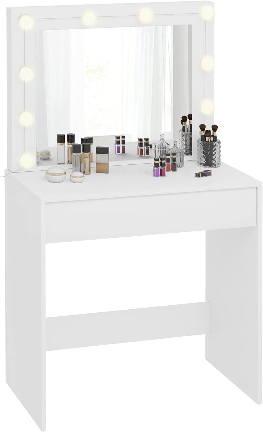 EUGAD Schminktisch, Frisiertisch 10 LED-Lampen mit Schubladen 80x40cm Weiß günstig online kaufen