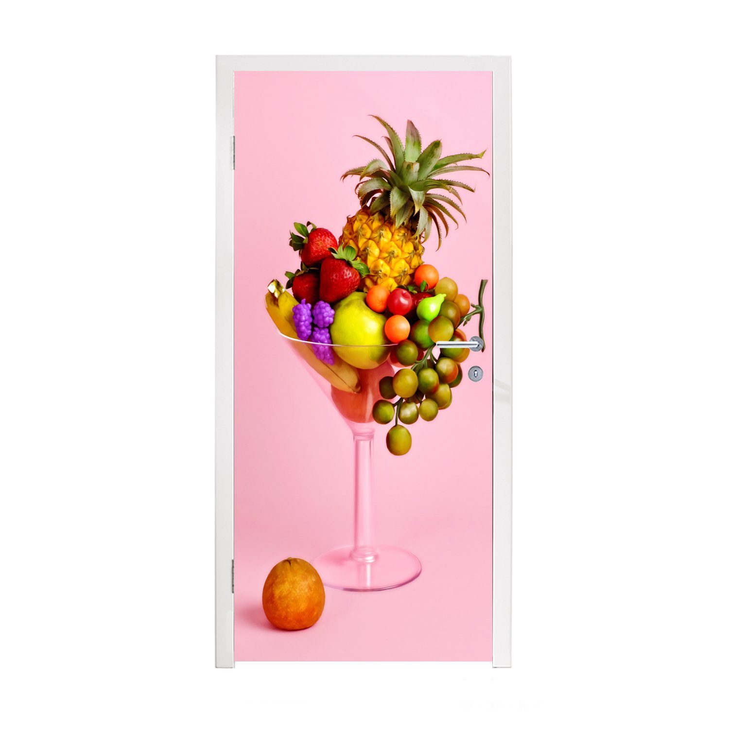 Türaufkleber, Obst Matt, - MuchoWow 75x205 Glas, bedruckt, Türtapete Cocktail für Fototapete Martini Tür, cm (1 St), -