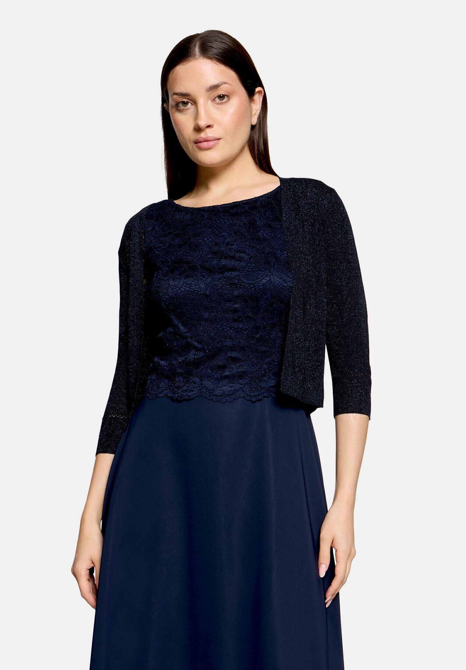 Vera Mont Strickjacke Damen ohne Verschluss (1-tlg) Glitzer