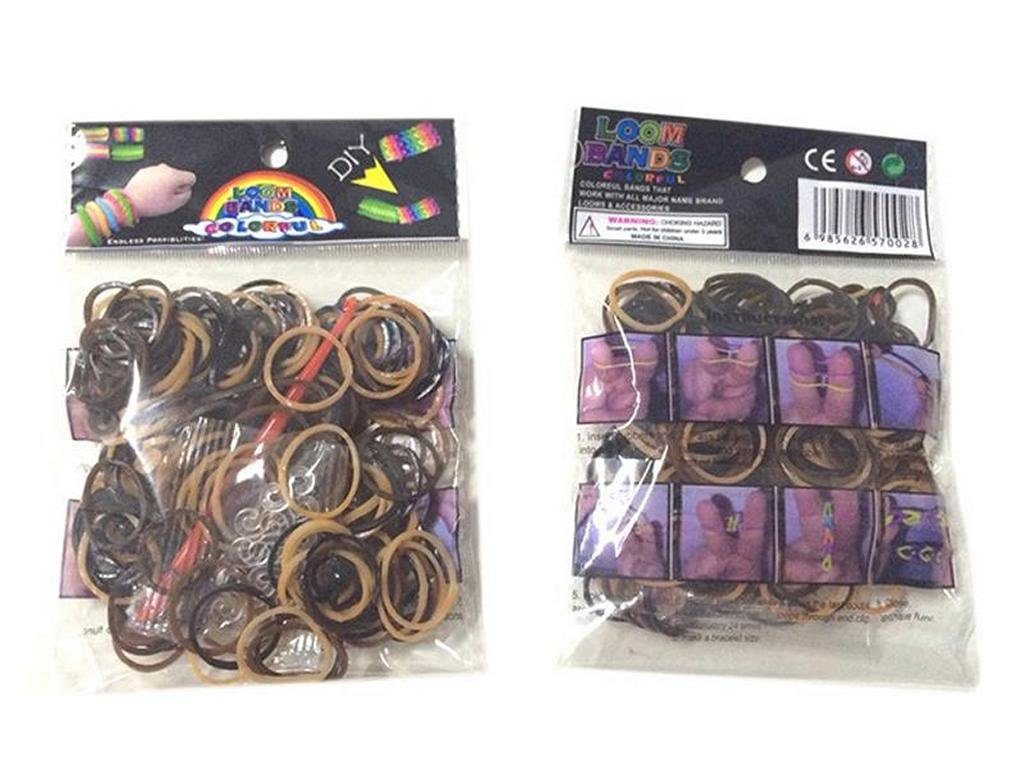C&T Handels GmbH Gummibänder 200 Loom Gummibänder + 10 Verbindungsstücke / Farbe: militär-2