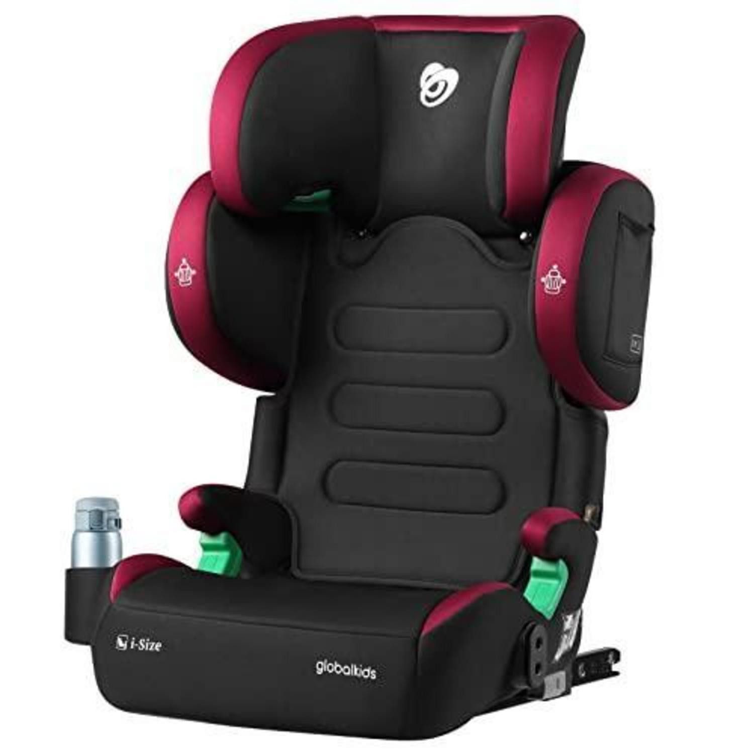 LuxusKollektion Kindersitzerhöhung Kindersitz Isofix 15 36 kg iSize R129 Kopfstütze rötlich-schwarz
