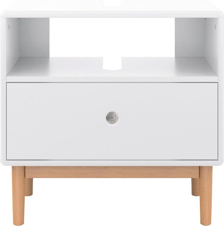 TOM TAILOR HOME Waschbeckenunterschrank COLOR white mit mit 65 mit cm Schublade, Füßen BATH Eiche, brilliant in Push-to-Open, Breite