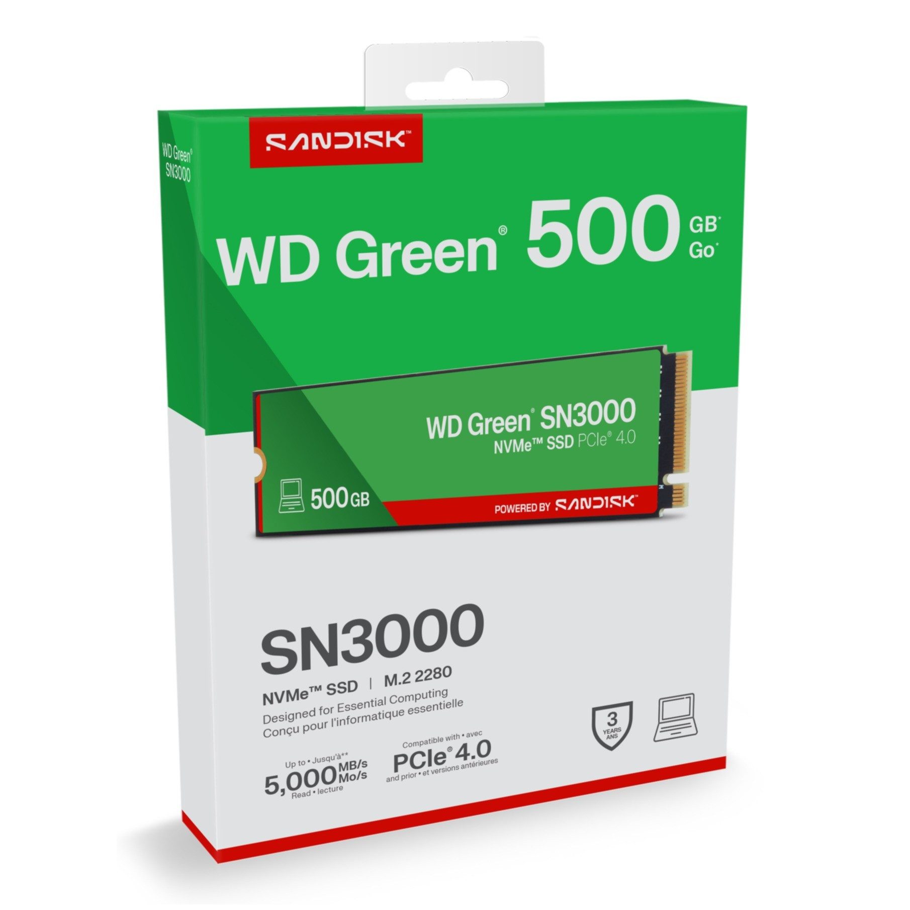 Sandisk WD Green SN3000 NVMe interne SSD (500GB) 2,5" – Bild 4 von 5
