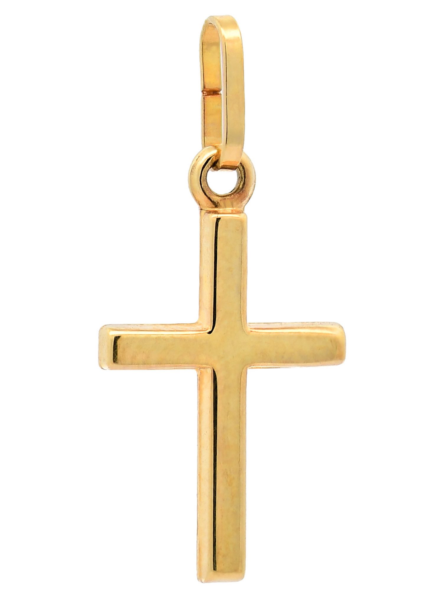 HOPLO Kreuzanhänger Gold Anhänger Kreuz mit Goldkette massiv 333 - 8 Karat Gold 36 cm, Made in Germany