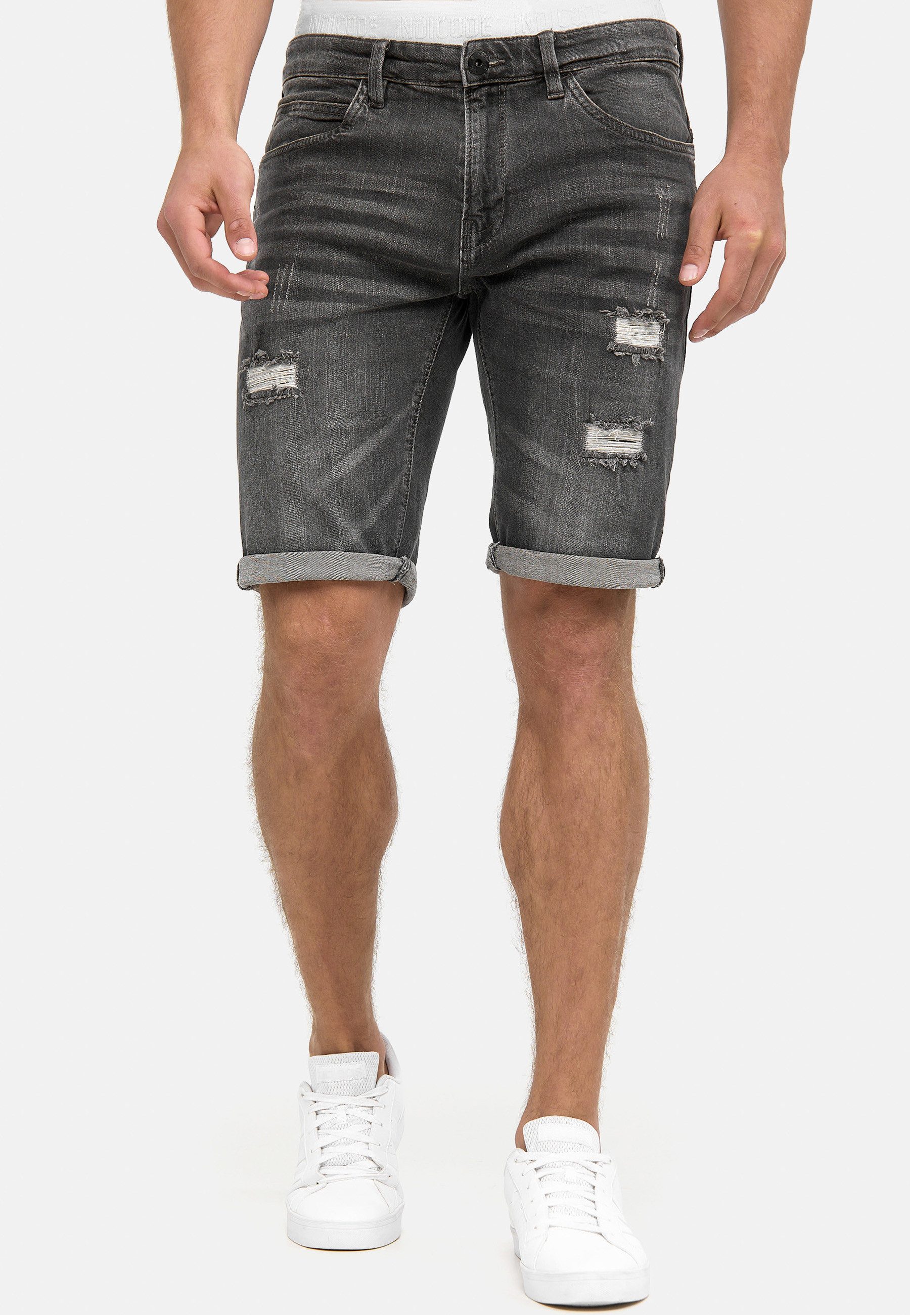 INDICODE Jeansshorts Herren Caden Jeans Shorts Herrenshorts mit 5 Taschen, Denimstyle