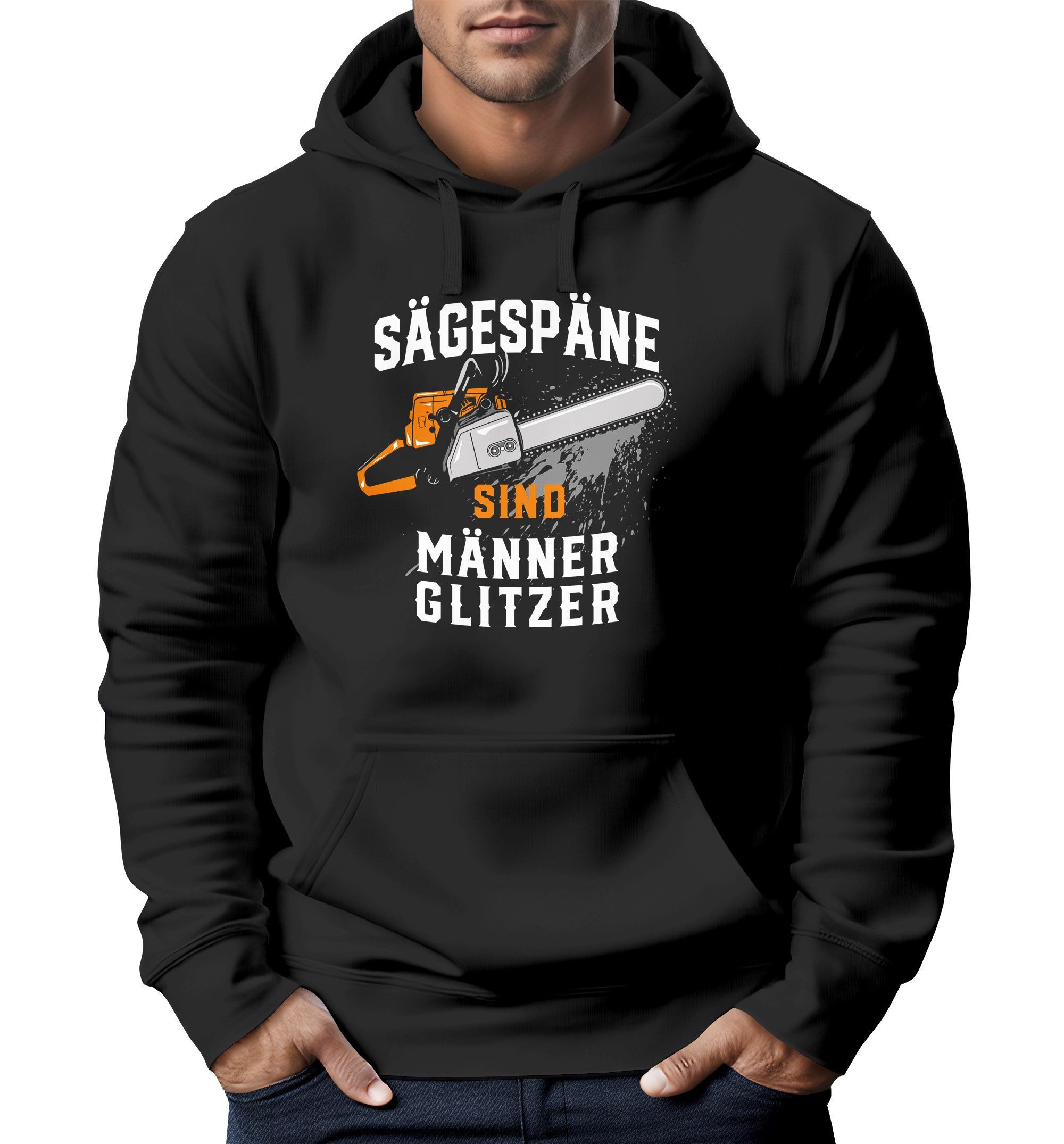 Neverless Hoodie Hoodie Herren Spruch Sägespäne günstig online kaufen