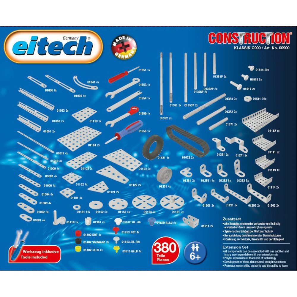 Eitech eitech Erweiterungsset 00900 Metallbaukasten, (Modellbauset, 380 St., Bausatz), Stabilbaukasten M4, Made in Germany