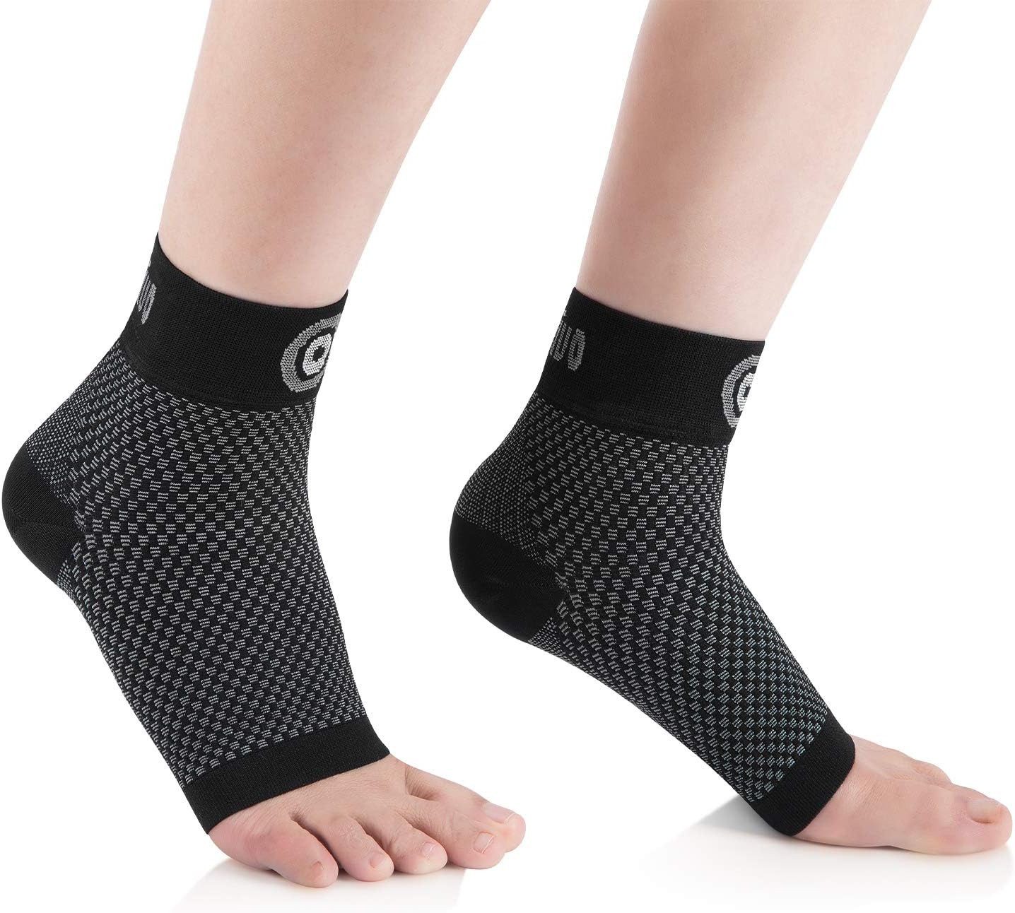 CAMBIVO Компресійні панчохи 2er Set Plantarfasziitis Sprunggelenkbandage für Schmerzlinderung (Plantarfasziitis Knöchelbandage Set – Fußstütze für Schmerzlinderung, 2-Paar, 2 Paar Bandagen atmungsaktivem Material für optimale Unterstützung)