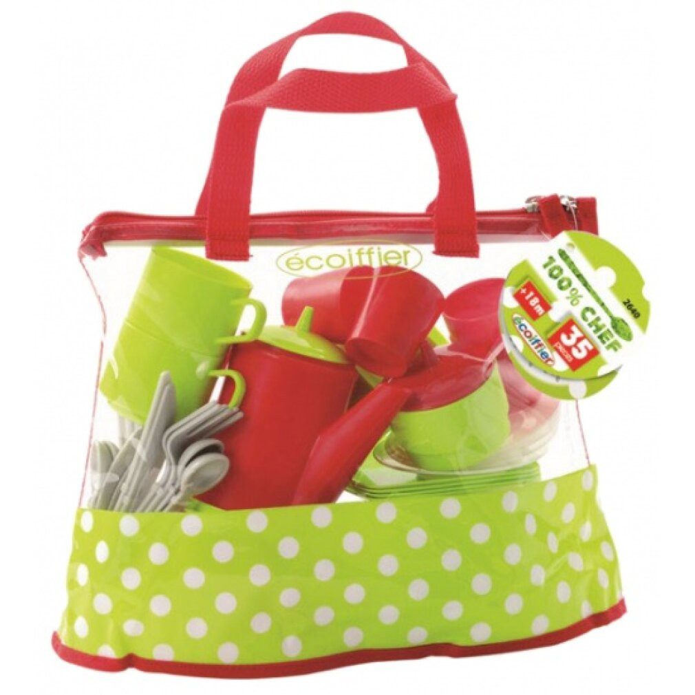 Ecoiffier 100% Chef : 35-teiliges Geschirrset Konstruktions-Spielset, (Packung)