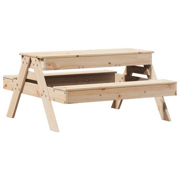 vidaXL Gartentisch Picknicktisch mit Sandkasten für Kinder Massivholz Kiefer (1-St)