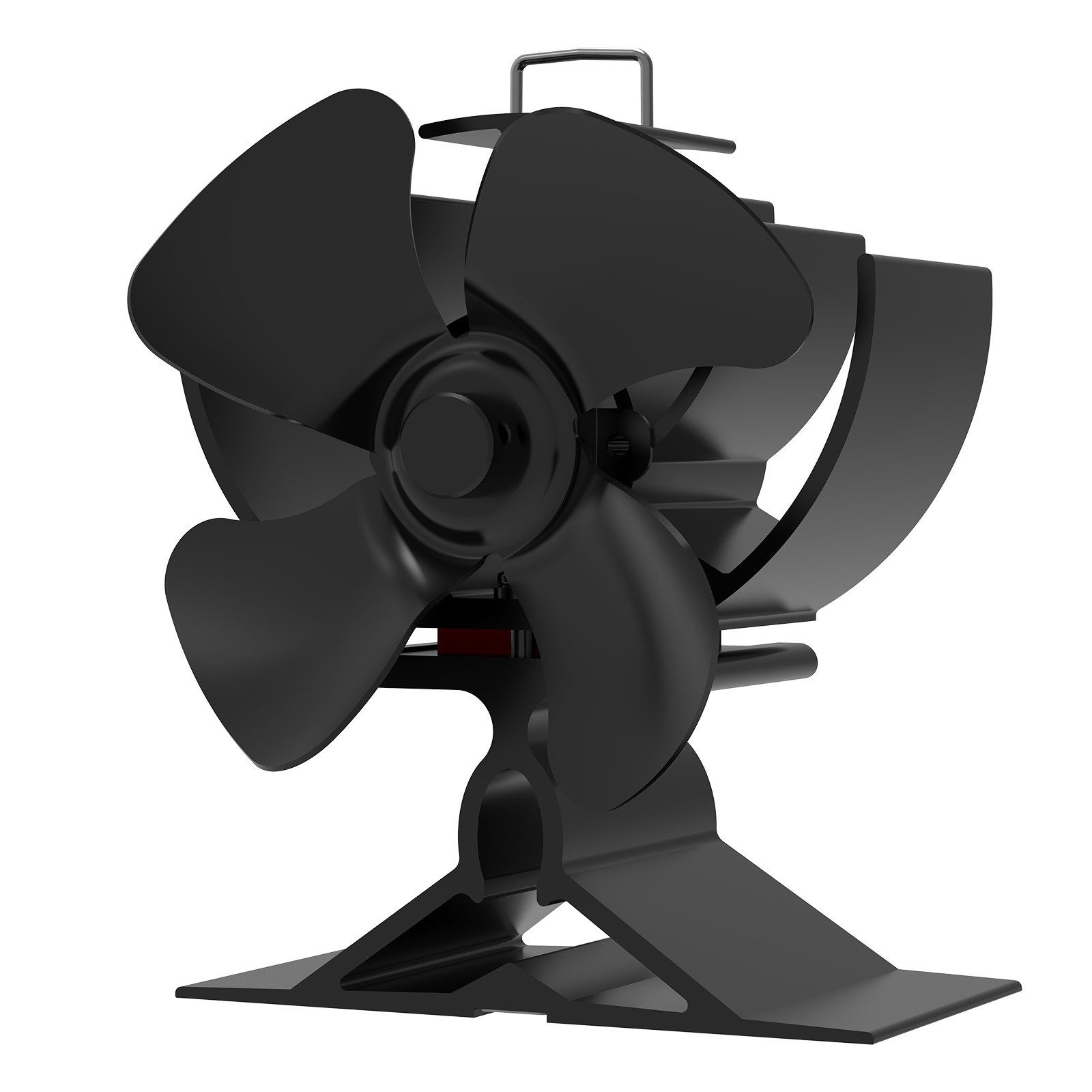 SunJas Kaminventilator 4 Flügel Ofenventilator Ohne Strom, Wärmebetriebener, Leiser, Mini Kaminlüfter,Umweltfreundlich für Pellet/Holzbrenner/Kamin