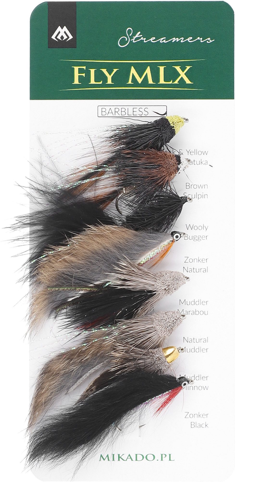 MIKADO Total Fishing Fliegenhaken Fliegenhaken SET - KÜNSTLICHE FLIEGEN - STREAMERS - BARBLESS, (1-St., SPAR-SET)