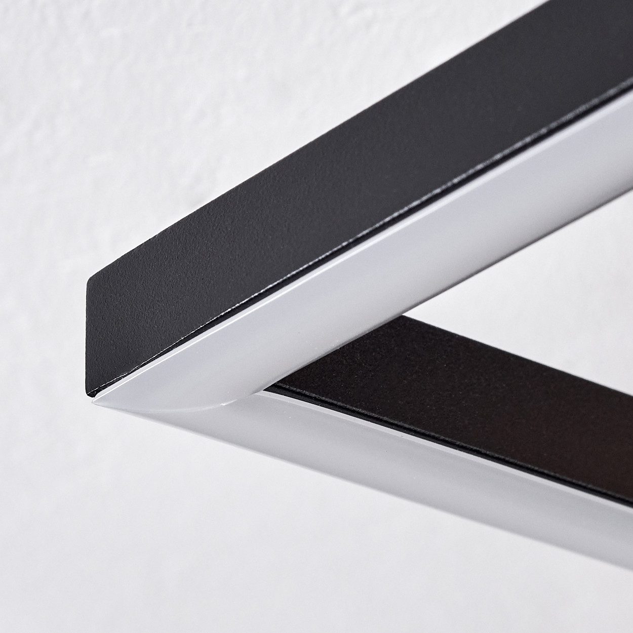 hofstein Deckenleuchte Deckenlampe aus Metall/Holz/Kunststoff in Naturfarben/Schwarz/Weiß, ohne Leuchtmittel, 3000 Kelvin, Leuchte im modernen Design, 13 Watt, 1750 Lumen, 3000 Kelvin