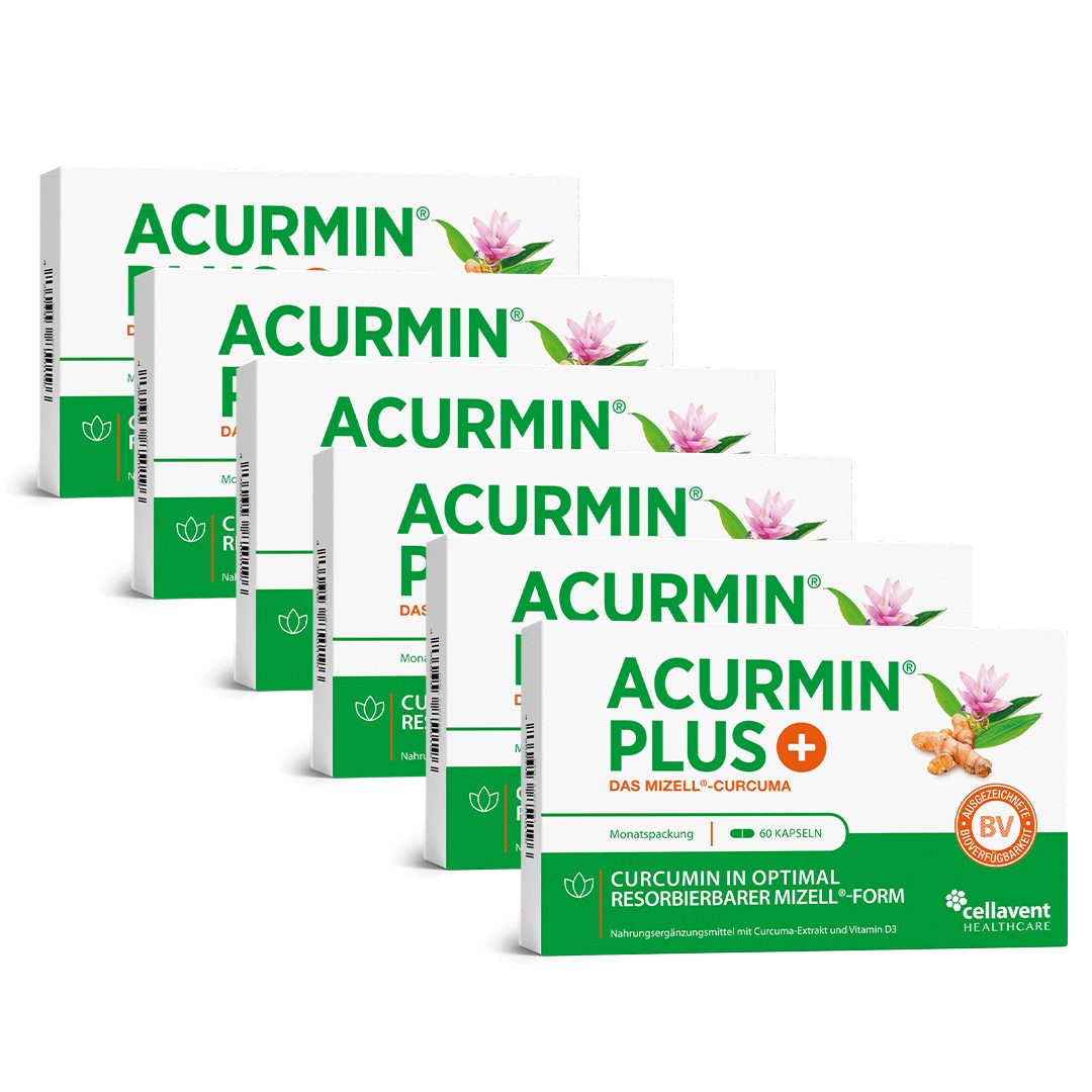 Cellavent Healthcare Acurmin PLUS® Kurkuma Kapseln - 10.000mg Kurkuma Pulver/Tag Kapseln