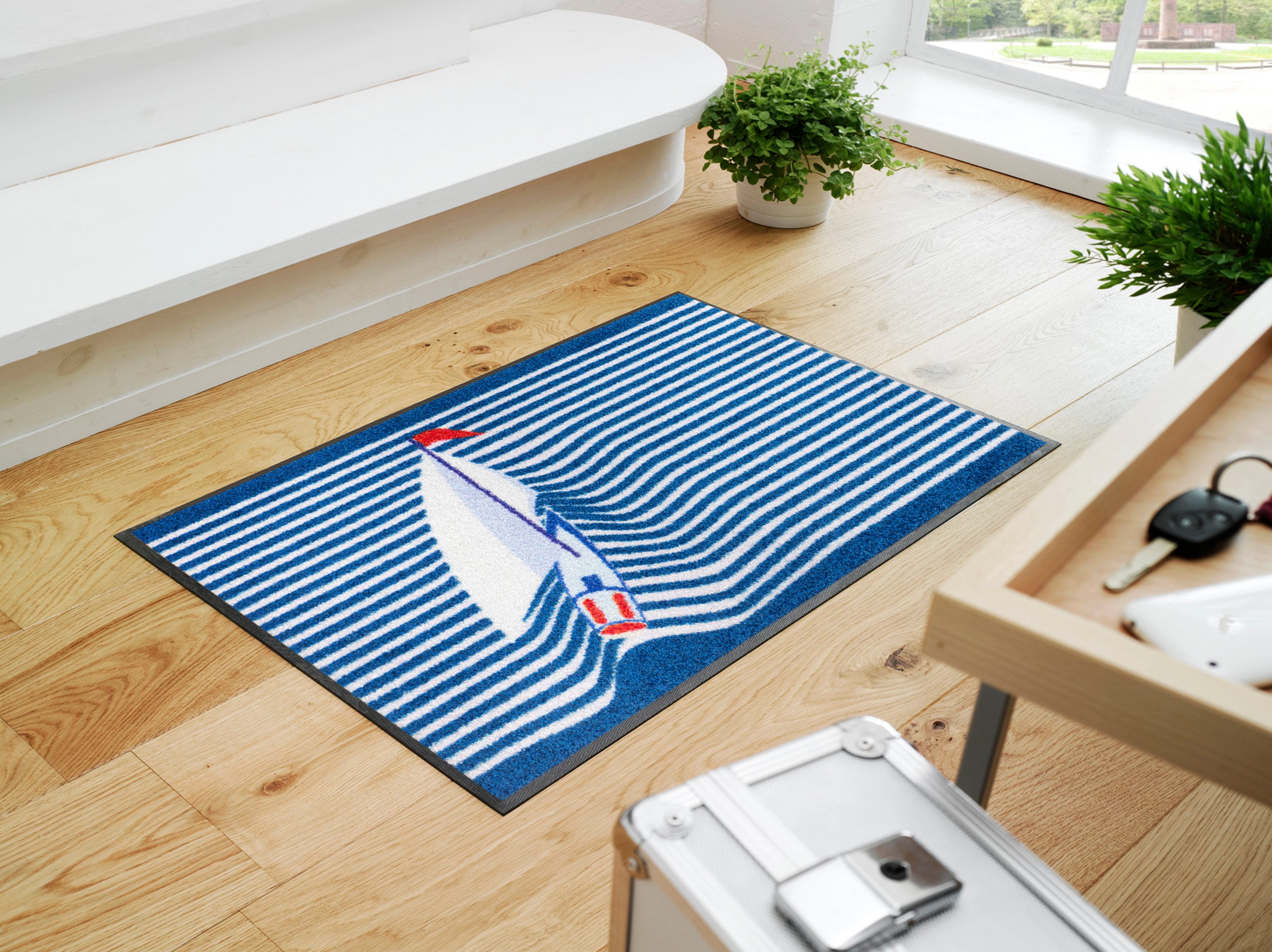 wash+dry by Kleen-Tex Fußmatte Sailing Boat, rechteckig, Höhe: 7 mm günstig online kaufen