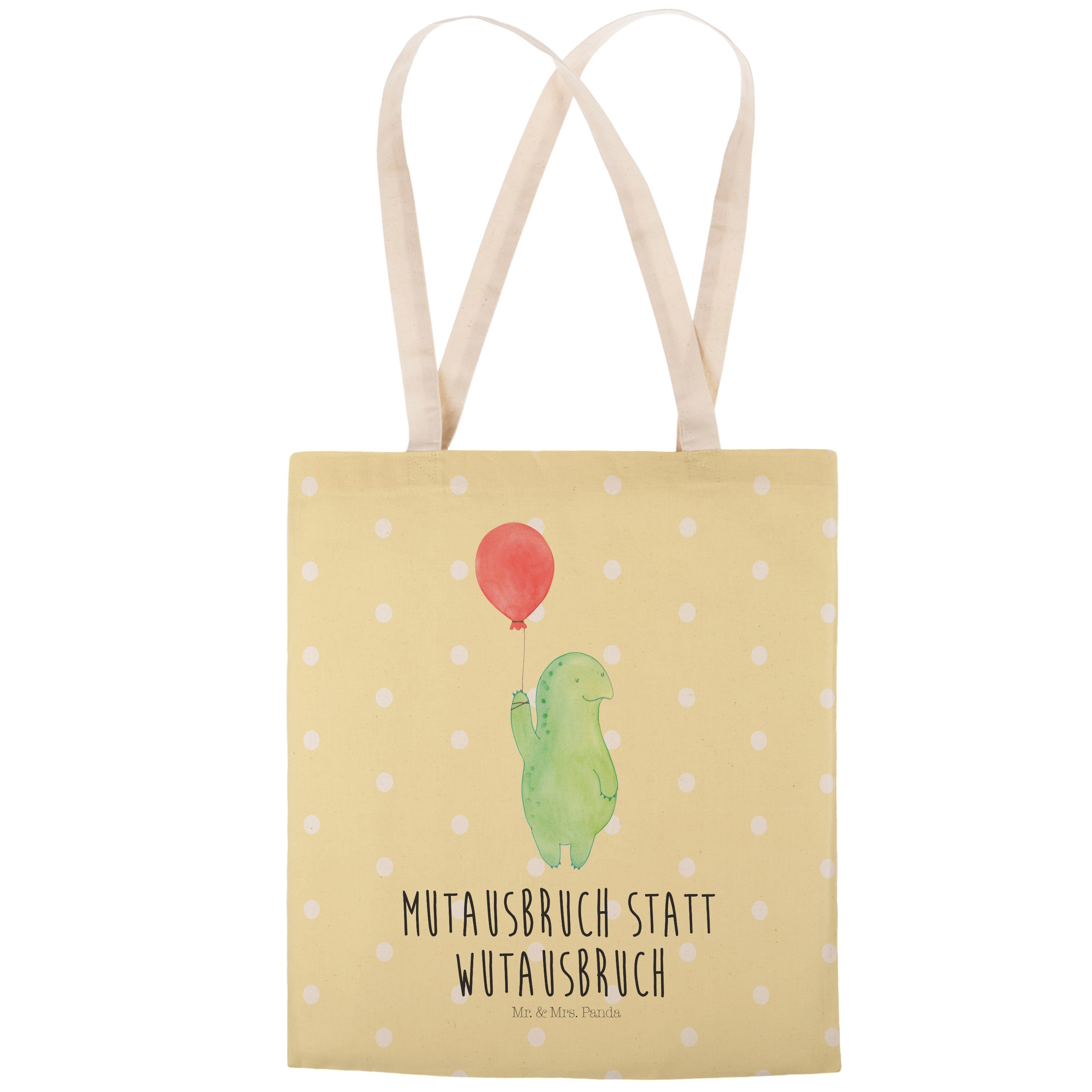 Luftballon Schildkröte Tragetasche Geschenk, Pastell Umh Einkaufstasche, (1-tlg) - Mr. Panda Gelb & Mrs. -