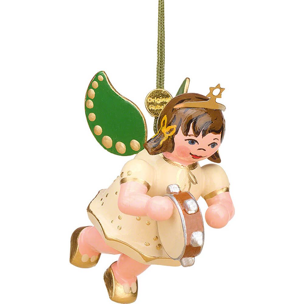 Hubrig Volkskunst GmbH Dekohänger Christbaumschmuck Engel mit Tamburin (6cm) von Hubrig Volkskunst