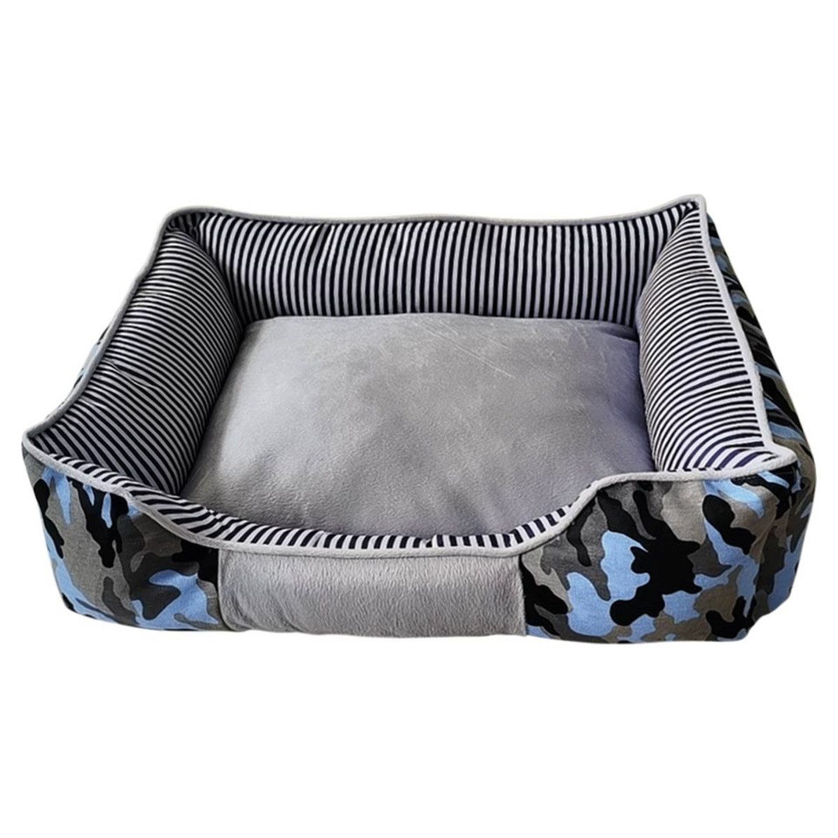 Nobby Tierbett Komfortkissen Elio eckig blau camouflage