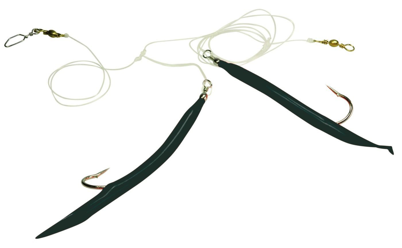 Vorfachschnur Dieter Eisele Gummimakks Vorfach schwarz 2 Haken 10/0 160cm 1,20mm