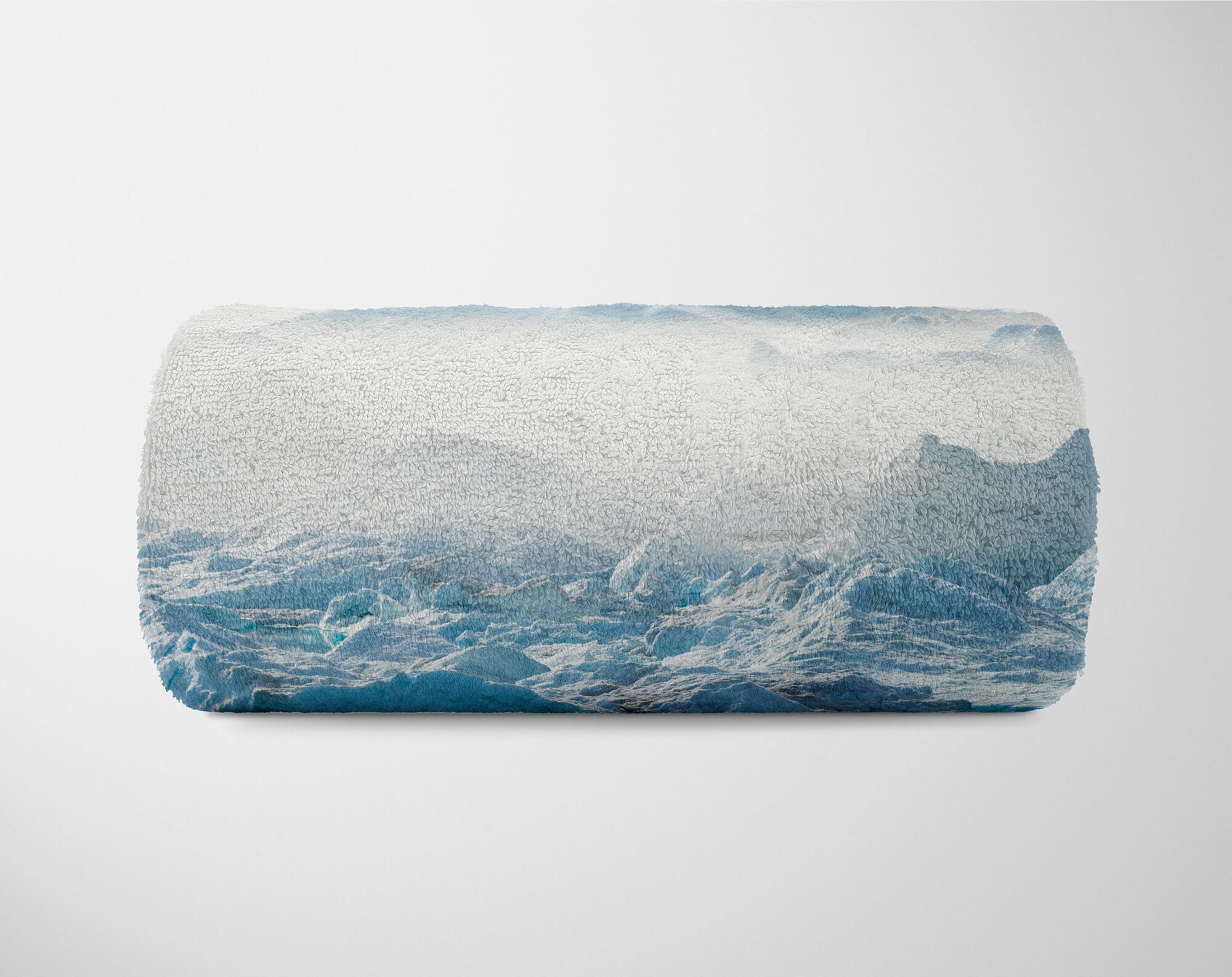Handtuch Kälte Fotomotiv Saunatuch Kuscheldecke (1-St), Handtuch Sinus Baumwolle-Polyester-Mix Nebel, Eisberge Art mit Handtücher Strandhandtuch