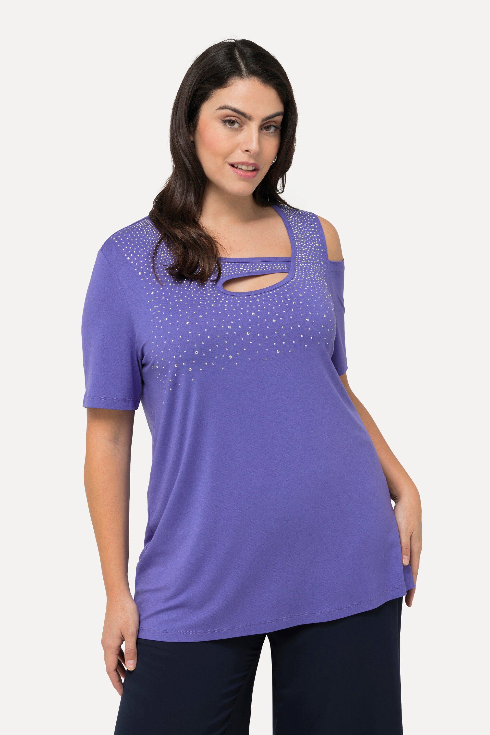 Ulla Popken T-Shirt T-Shirt Ziersteine A-Linie günstig online kaufen