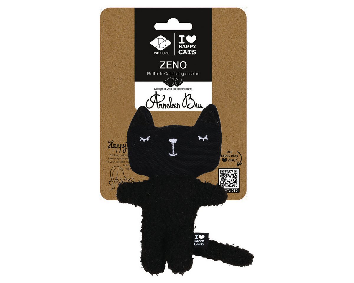 Thumbnail - D&D Tierkuscheltier Katzenspielzeug I Love Happy Cats "Zeno" befüllbar schwarz