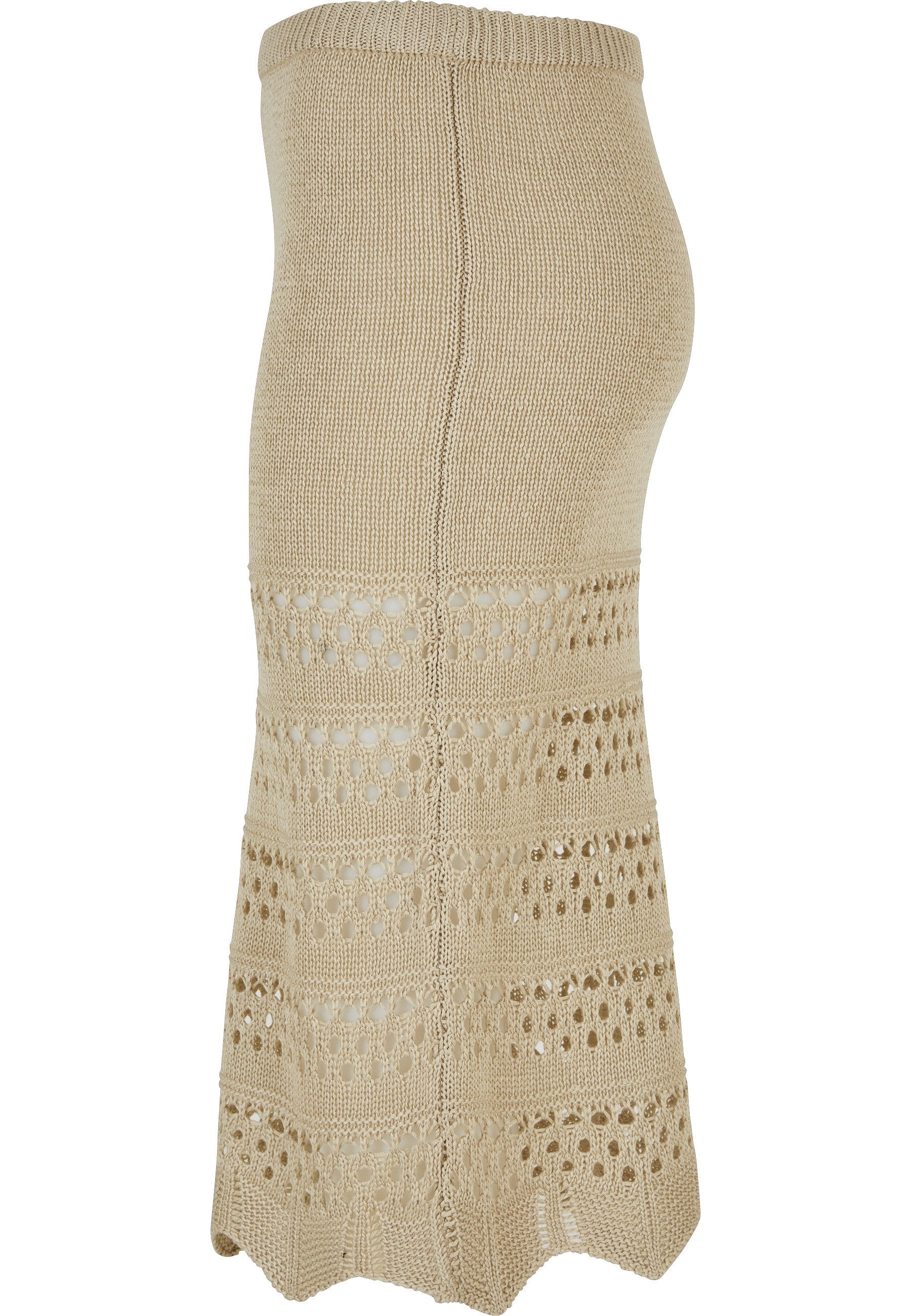 URBAN CLASSICS Maxirock Urban Classics Damen Ladies 3/4 Crochet Knit Skirt (1-tlg)