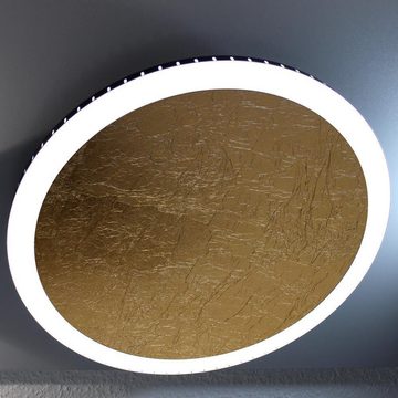 click-licht LED Wandleuchte LED Wand- und Deckenleuchte Moon in Blattgold und Weiß-satiniert 500mm, keine Angabe, Leuchtmittel enthalten: Ja, fest verbaut, LED, 3500, Wandleuchte, Wandlampe, Wandlicht