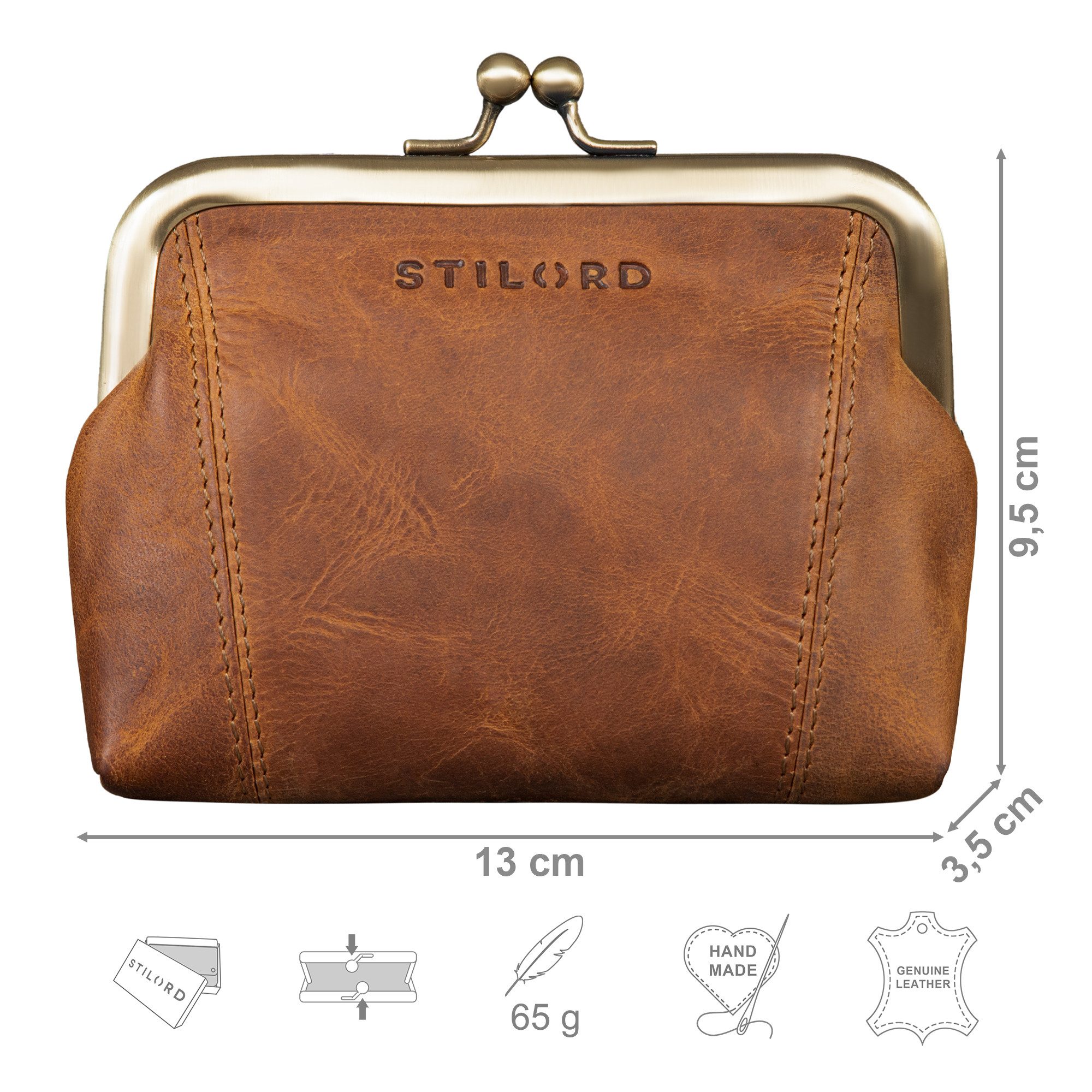 STILORD Geldbörse "Goldie" Vintage Spangenportemonnaie Leder günstig online kaufen
