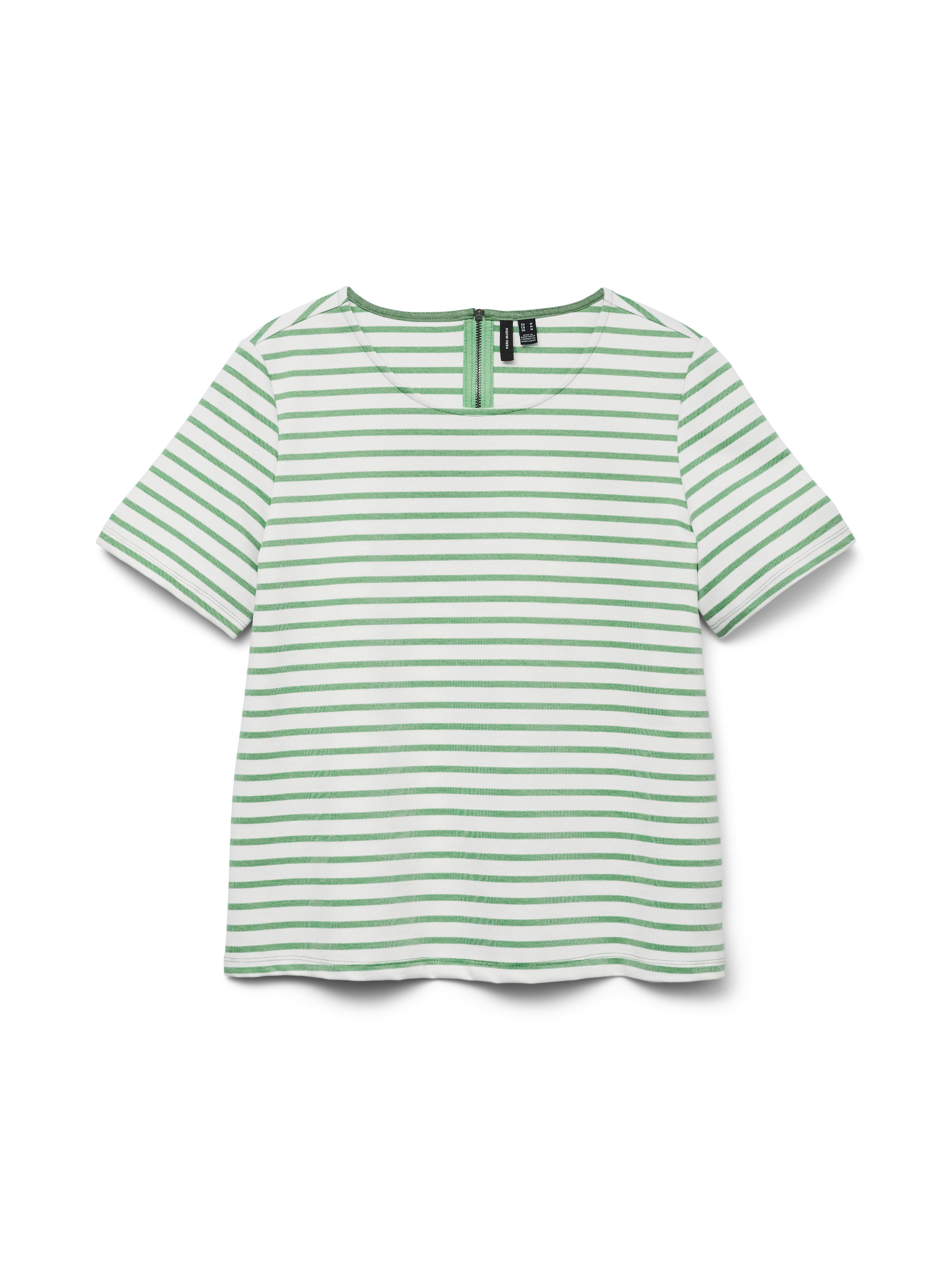 Vero Moda Rundhalsshirt VMABBY SS ZIP TOP JRS NOOS Materialmix, regular fit – Bild 5 von 5