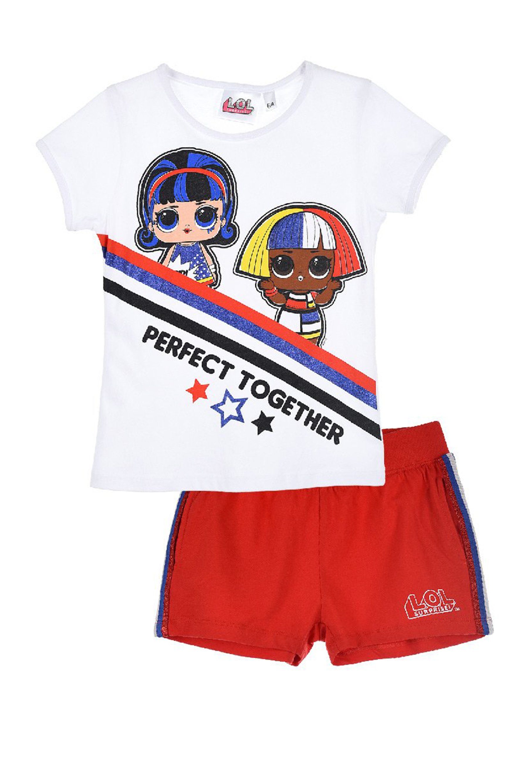 L.O.L. SURPRISE! T-Shirt & Shorts Perfect Together T-Shirt Bekleidungs-Set (2-tlg) Weiß