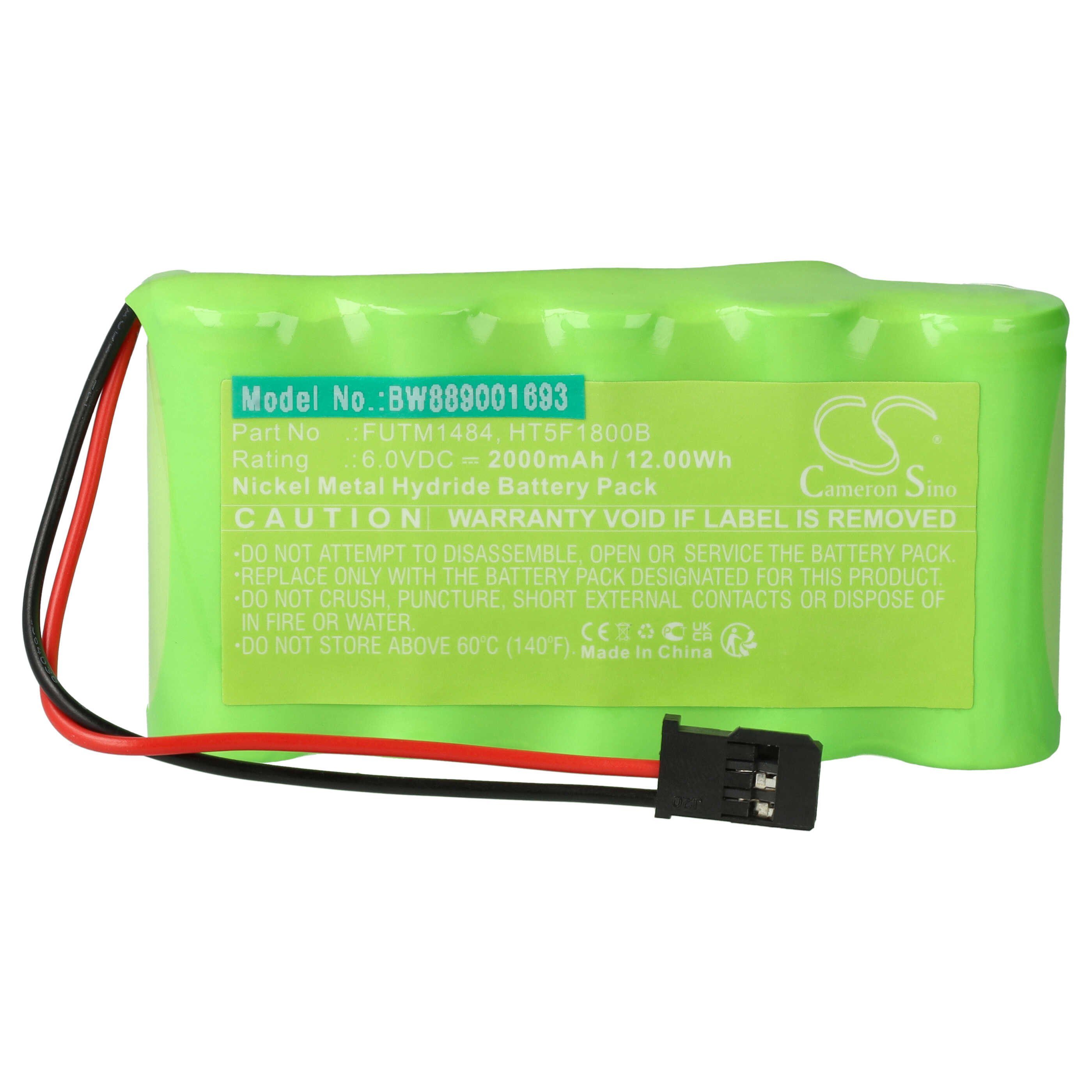 vhbw Akku passend für Futaba 10J, 14SG, 4PKS, 4PL, 6J, 8J Transmitter (2000 Akku Akku NiMH 2000 mAh (6 V, 1 St), Leistungsfähiger Austausch-Akku für Ihren Transmitter