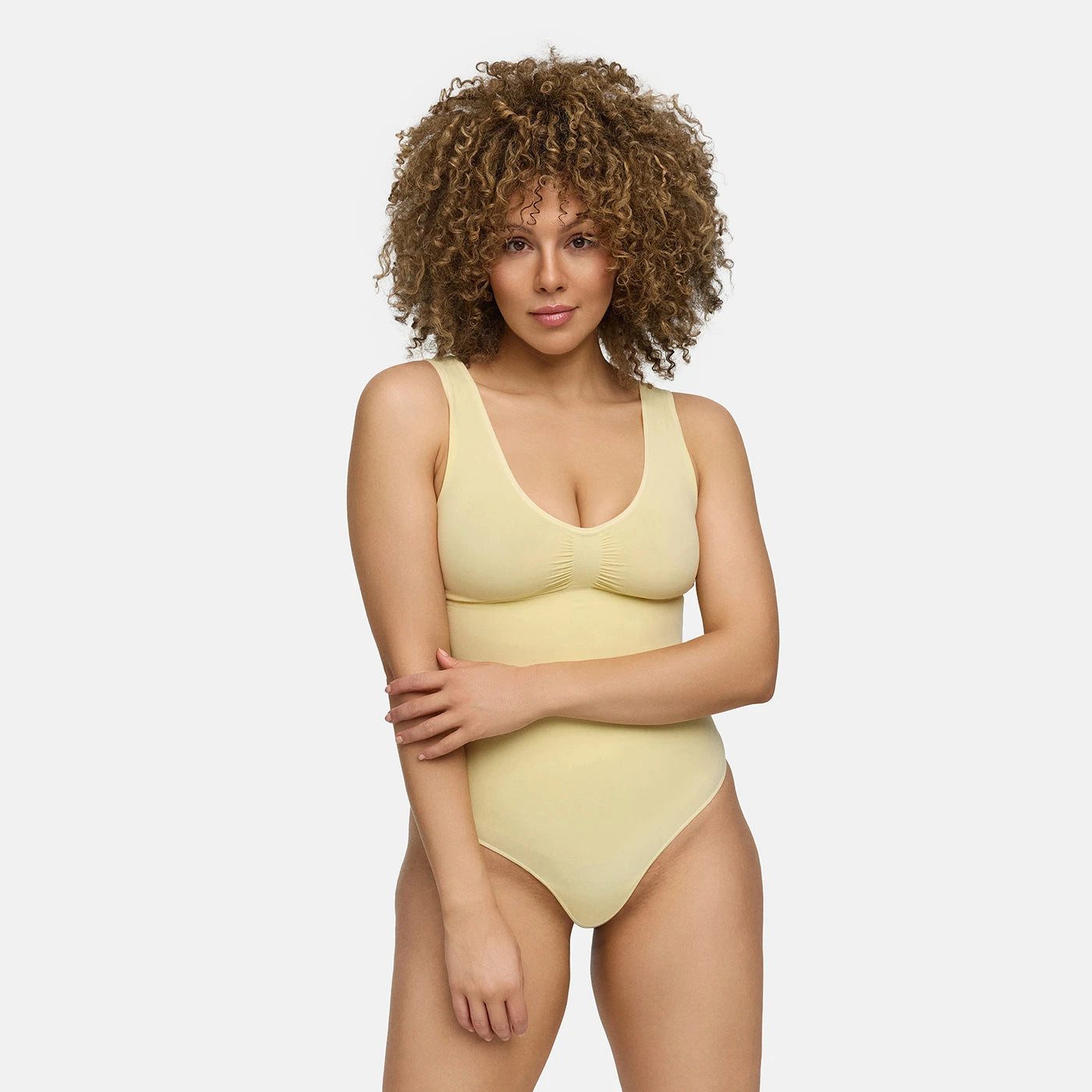Shaping-Body Tank Bodysuit Sculpting Shapewear mit String-Baby Yellow-2XL
