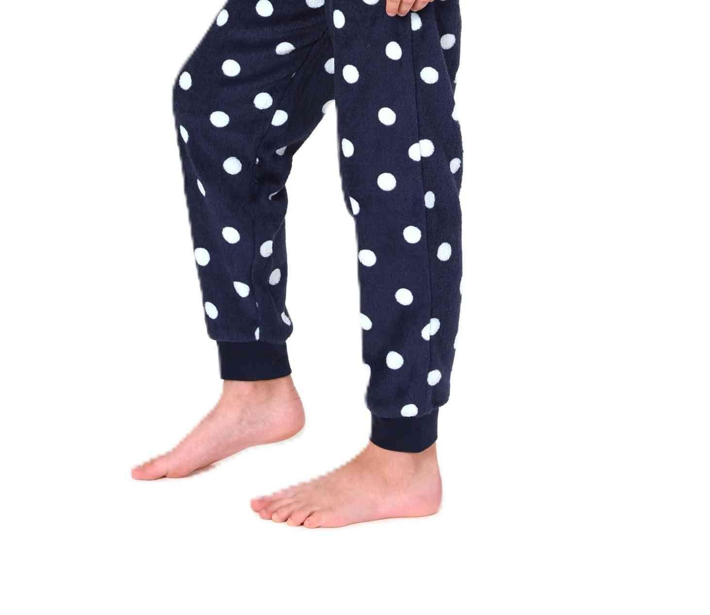 Pyjama Normann Mädchen Schlafanzug langarm mit Bündchen aus Coralfleece