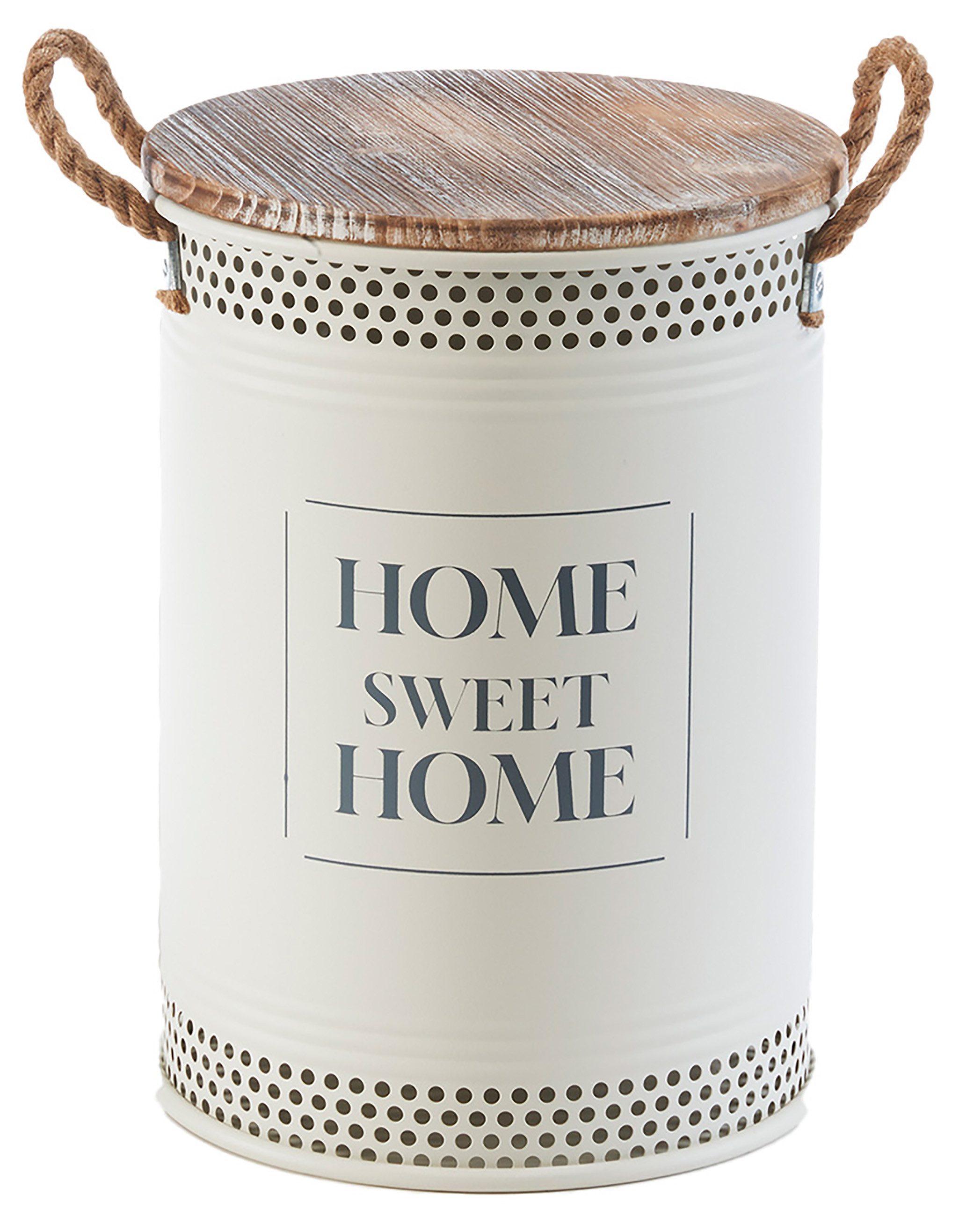 Kobolo Wäschekorb Aufbewahrungskorb HOME aus Metall und Holz mit Deckel und günstig online kaufen