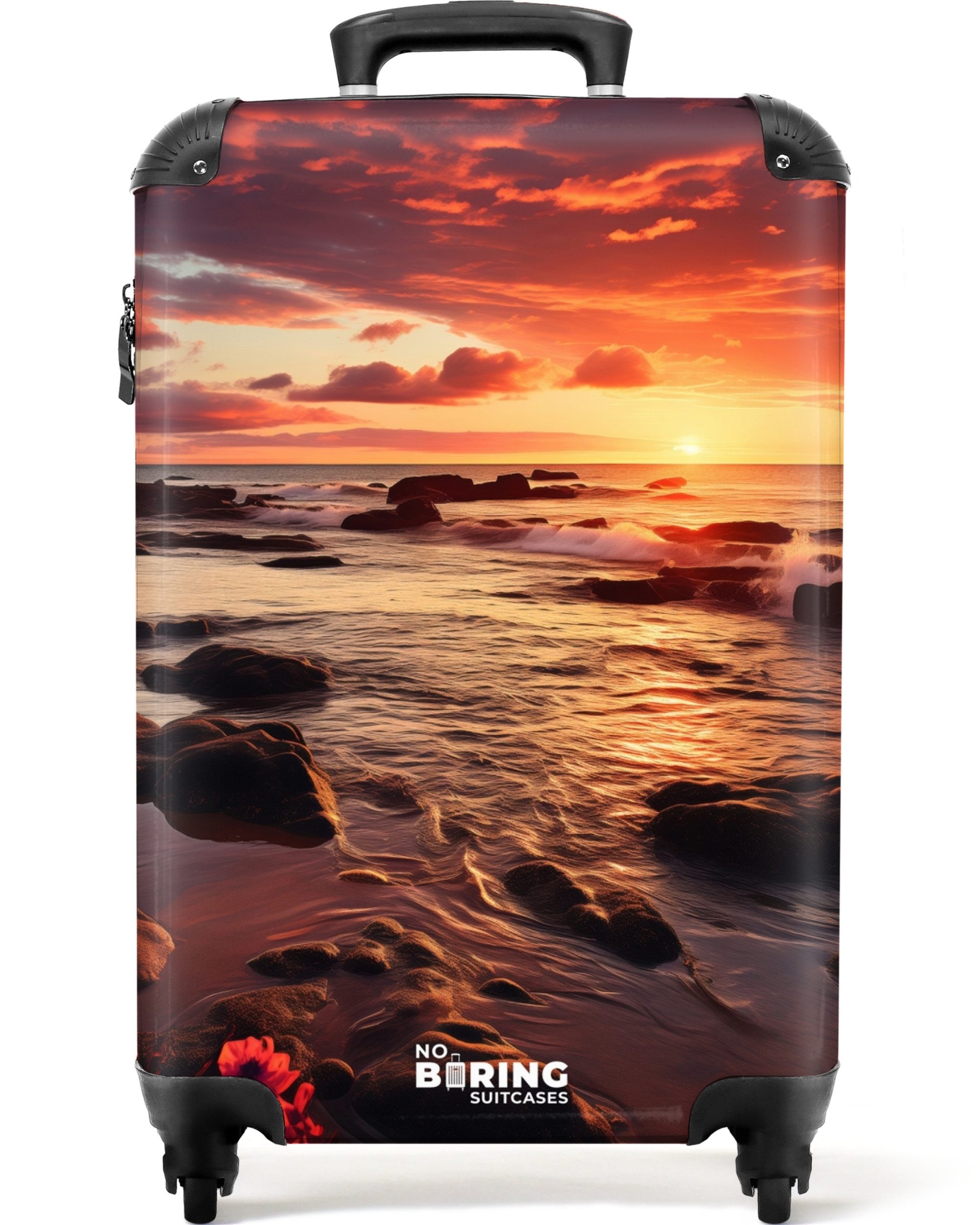 NoBoringSuitcases.com© Hartschalen-Trolley Felsiger Strand bei Sonnenunterg günstig online kaufen