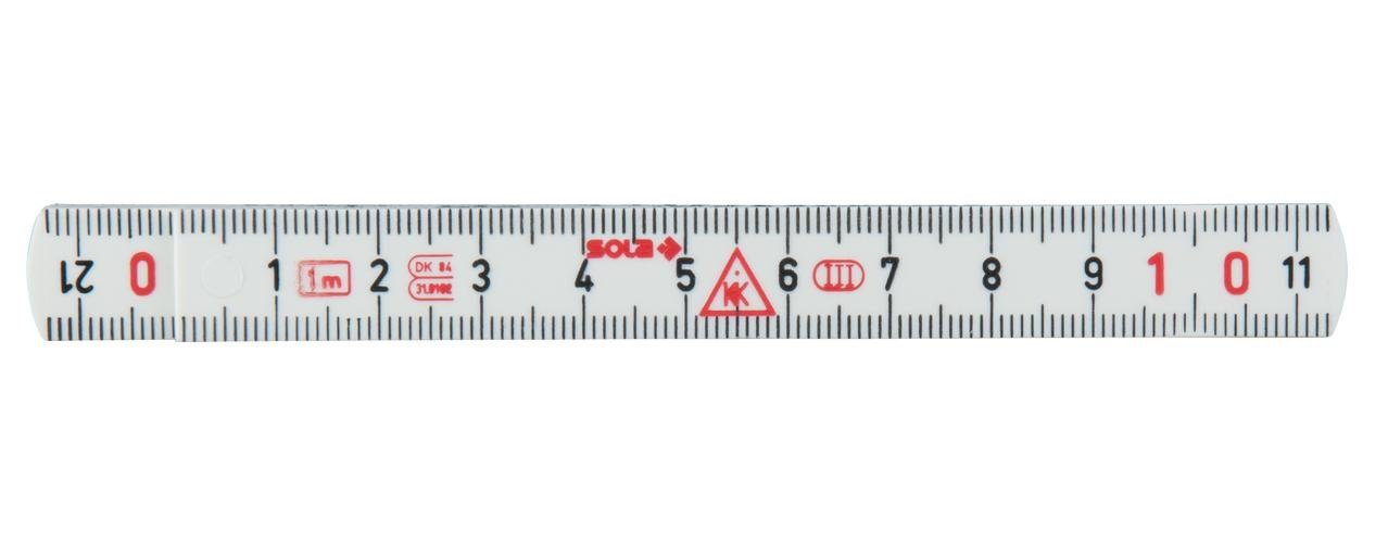 LSR TOOLS Zollstock 3 Meter - Holz Duplexskala Weiß