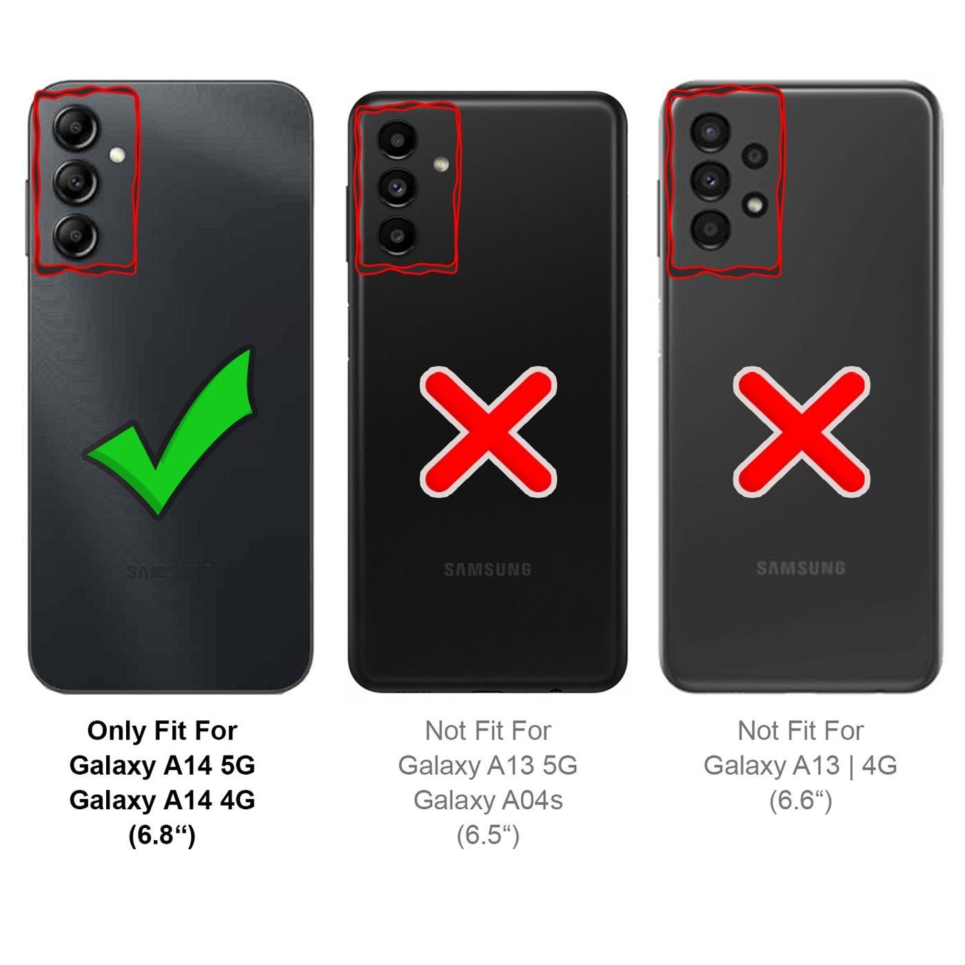 CoolGadget Handyhülle Wallet Klapp Tasche Book Case für Samsung Galaxy A14 4G / 5G 6,6 Zoll, Hülle Klapphülle Flip Cover Etui Schutzhülle – Bild 3 von 5