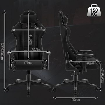 Woltu Gaming-Stuhl (1 St), Bürostuhl ergonomisch drehbar höhenverstellbar