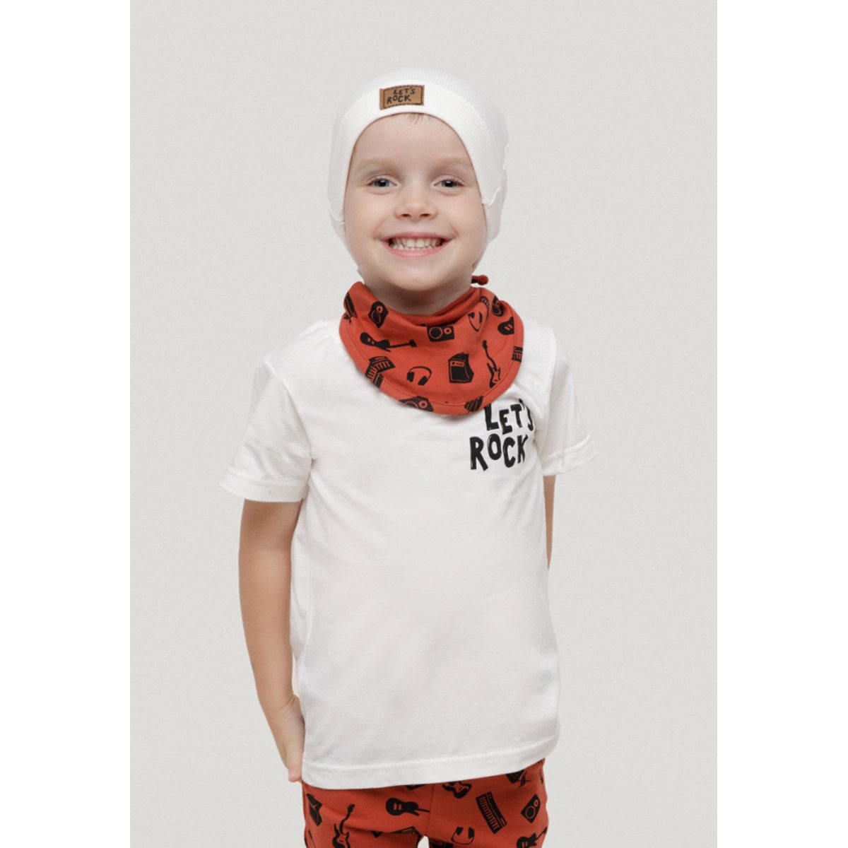 PINOKIO T-Shirt Let's rock Unisex Kinder (1-tlg) Shirt, Oberteil, Leibchen, Funktionsshirt, Shortsleeve Shirt