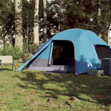 vidaXL Kuppelzelt Zelt Kuppel-Campingzelt 4 Personen Blau Wasserdicht