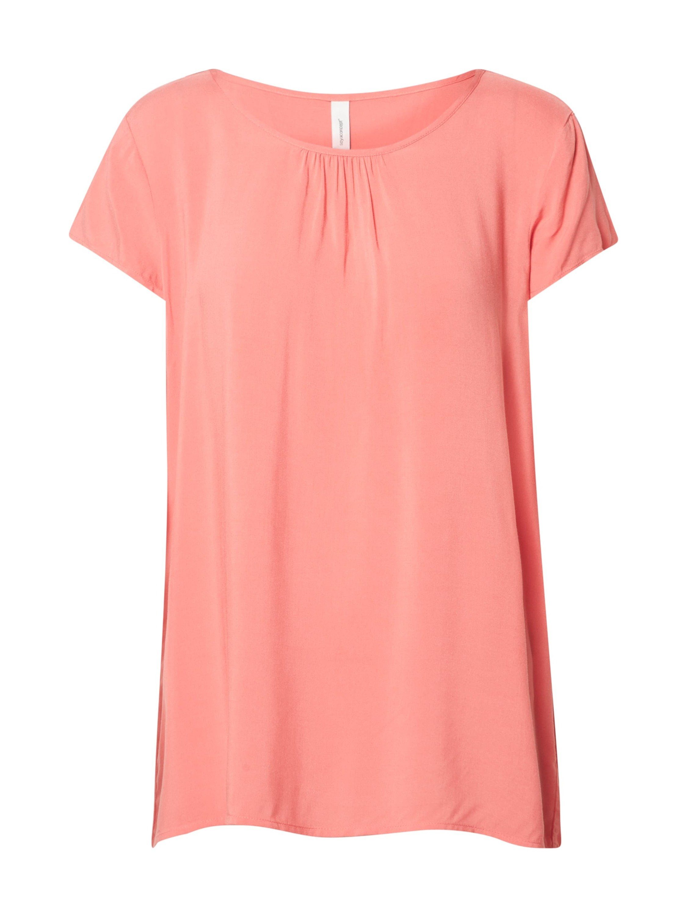 42 1008 BLUSE PINK-BLAU BEDRUCKT GR