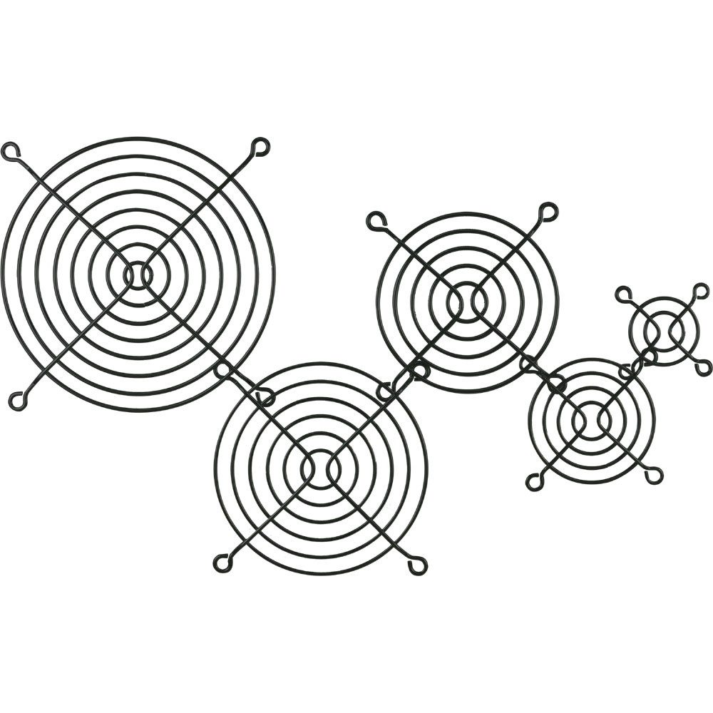 Inline Lüftungsschieber Lüftergitter Metall, schwarz, 80x80mm, schwarz