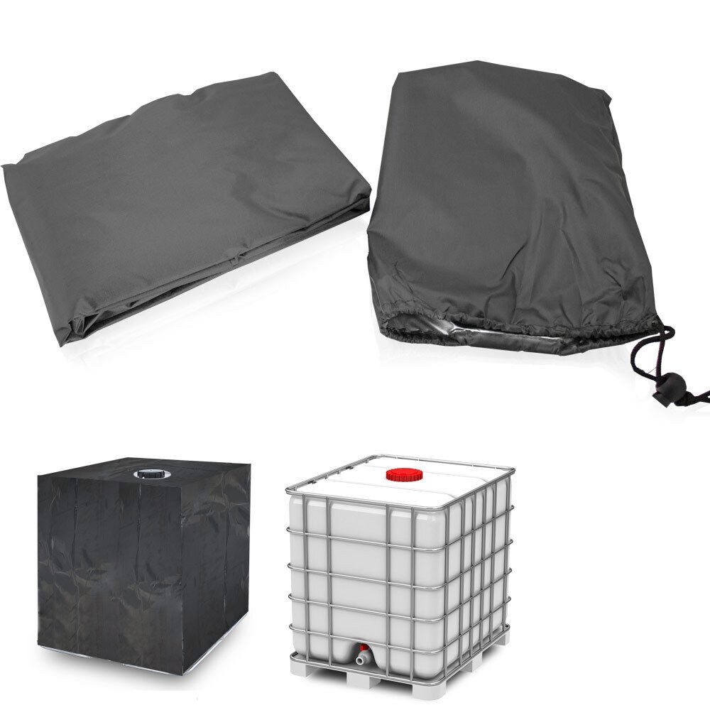 Bituxx Schutzplane Abdeckplane für IBC Regenwassertank 1000 Liter Schwarz (MS-15740)