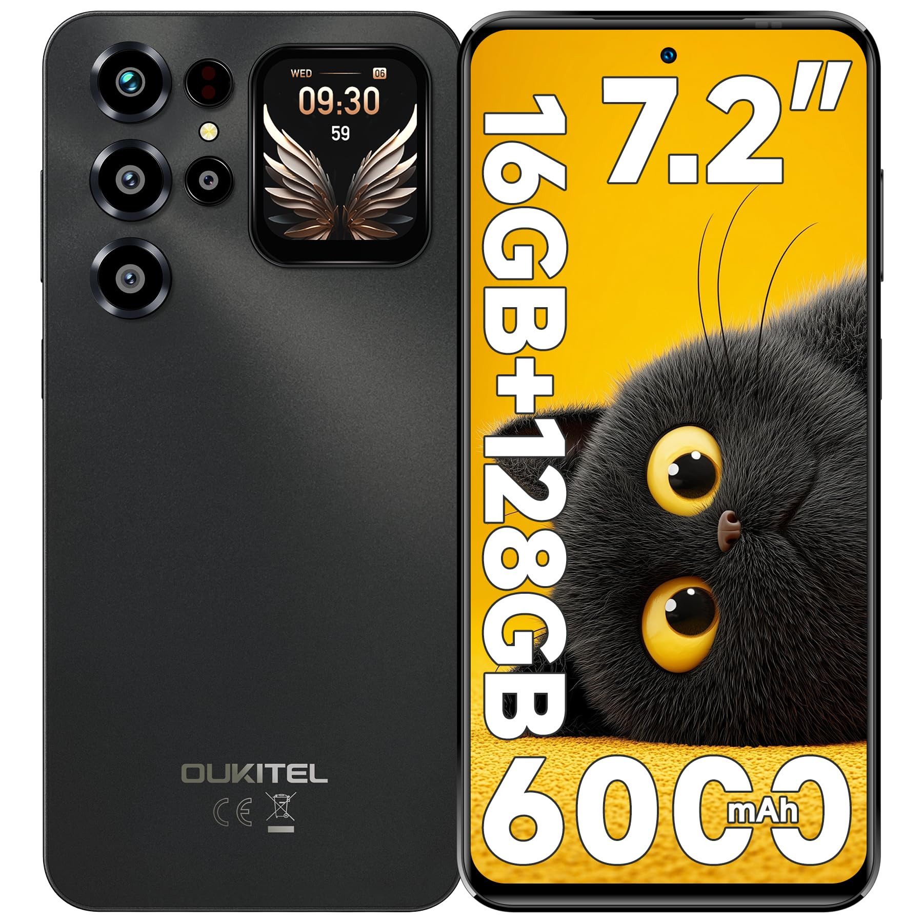 OUKITEL C68 Plus Android 15 Smartphone (18,28 cm/7.2 Zoll, 128 GB Speicherplatz, 64 MP Kamera, 6000mAh, 16(4+12)GB+128GB /1TB, 7.2" HD+ 120Hz, Dual SIM/ OTG/ GPS)